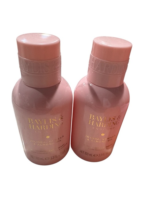 Jojoba, Vanilla & Almond Oil 6 piece Pink & Peach Bath Gift Set with Loofah - Picture 2 of 4